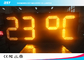 Κίτρινο υπαίθριο οδηγημένο ψηφιακό ρολόι χρονομέτρων επίδειξης ρολογιών με την επίδειξη θερμοκρασίας