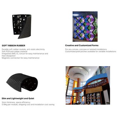 Εσωτερική/εξωτερική ευέλικτη οθόνη LED P2,5 mm 240 mm X120 mm SMD2121 Διαμόρφωση Pixel