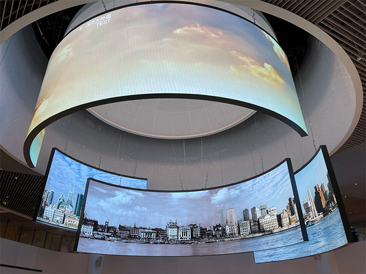 Προσαρμοσμένα P4 Curved LED Video Wall εσωτερικά Εντυπωσιακά διαφημιστικά οθόνες LED