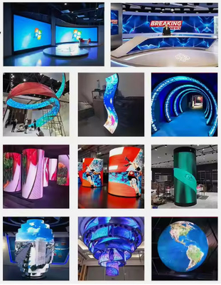 Προσαρμοσμένα P4 Curved LED Video Wall εσωτερικά Εντυπωσιακά διαφημιστικά οθόνες LED