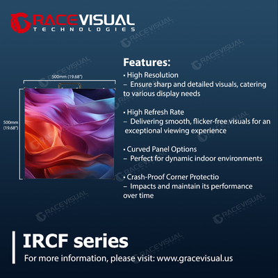 Η σειρά IRCF Ευέλικτο LED Panel Indoor P2.6/P2.9/P3.9 500MM*500MM, A8s Αποδέχεται κάρτες,7680HZ υψηλό ποσοστό ανανέωσης