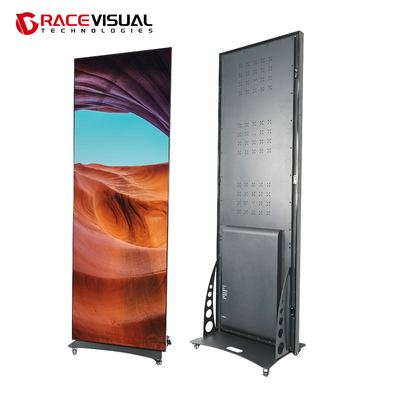3840hz ανανεωτικό ρυθμό Iposter Led Mirror Screen P2.5 Led Stand Poster Digital Led Poster με βαθμολογία IP40/IP21