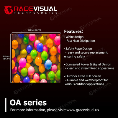 Η σειρά OA Full Color Commercial Advertising Billboard Outdoor Fixed Digital LED Display Screens, ενεργειακή εξοικονόμηση λευκού σχεδιασμού με προτεραιότητα / πίσω συντήρηση και τοίχο