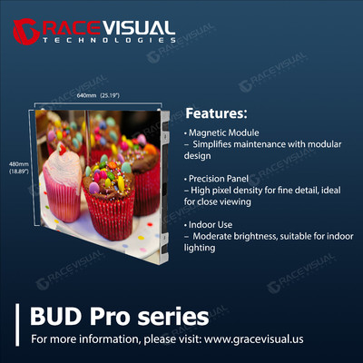 BUD Pro 1.86 Pitch Series Front Service LED οθόνη 7680HZ ανανεωτικό ρυθμό,πάνω από 500nits φωτεινότητα