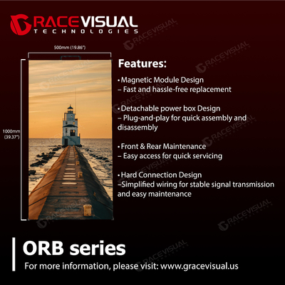 ORB P2.9 Υψηλής απόδοσης οθόνη LED 500×1000 mm - Premium Event & Exhibition Solution με 7680 Hz Ultra-Fluid Refresh Rate και 4500 nits Εκπληκτική φωτεινότητα